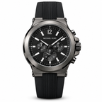 Michael Kors Dylan chronograph in gunmetal and black on a white background