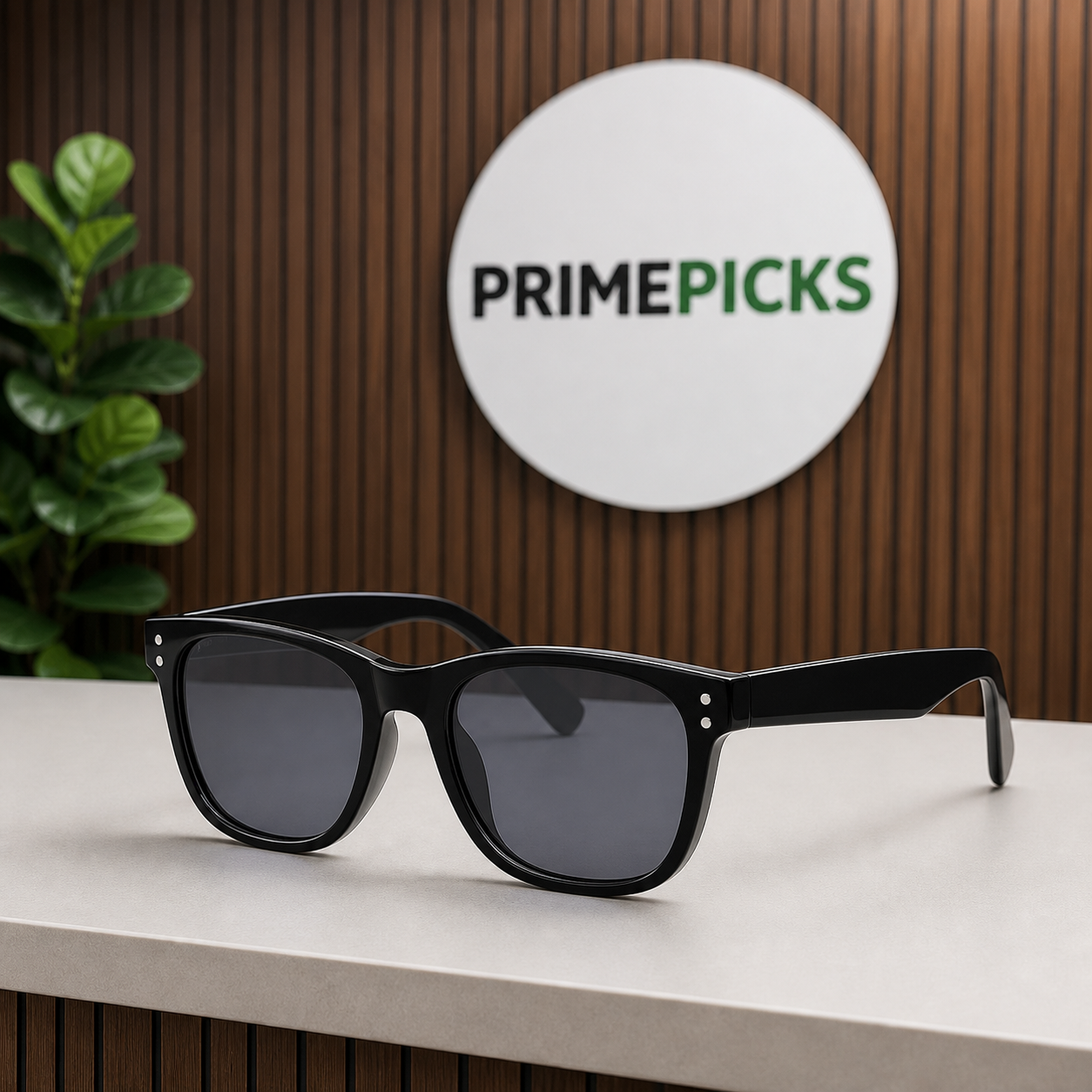 Ray-Ban glossy-black Wayfarer-style unisex sunglasses hero view