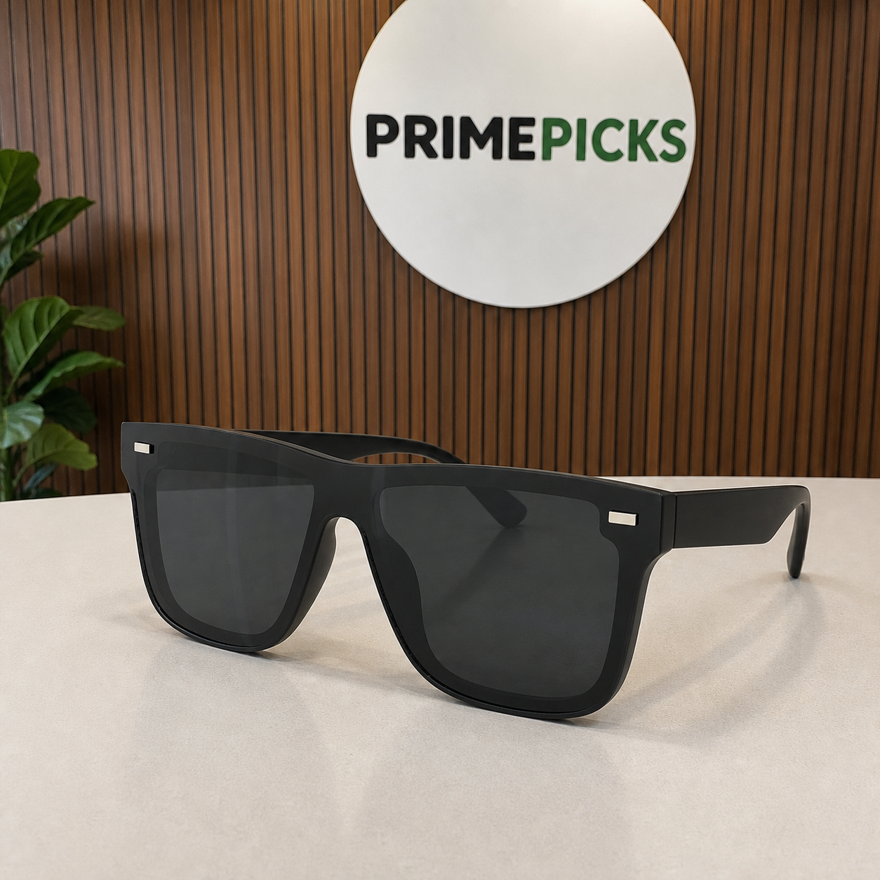 Ray-Ban matte-black flat-top unisex sunglasses hero view