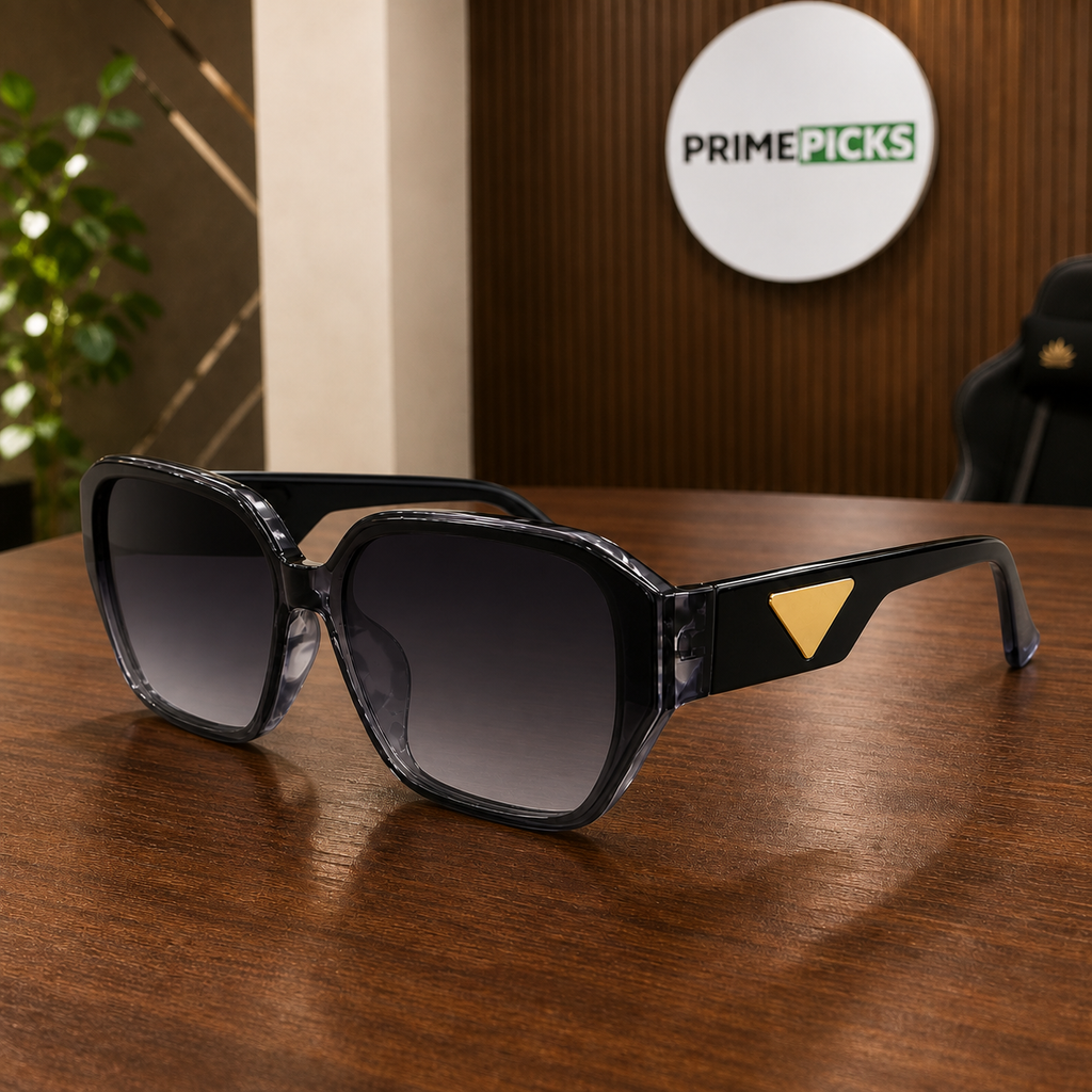 Prada smoke-black oversized square gradient sunglasses – PrimePicks office hero
