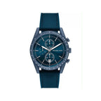 Michael Kors Accelerator MK9142 blue chronograph men’s watch on white background