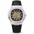 Patek Philippe Nautilus-inspired automatic skeleton watch - Steel Black - white background