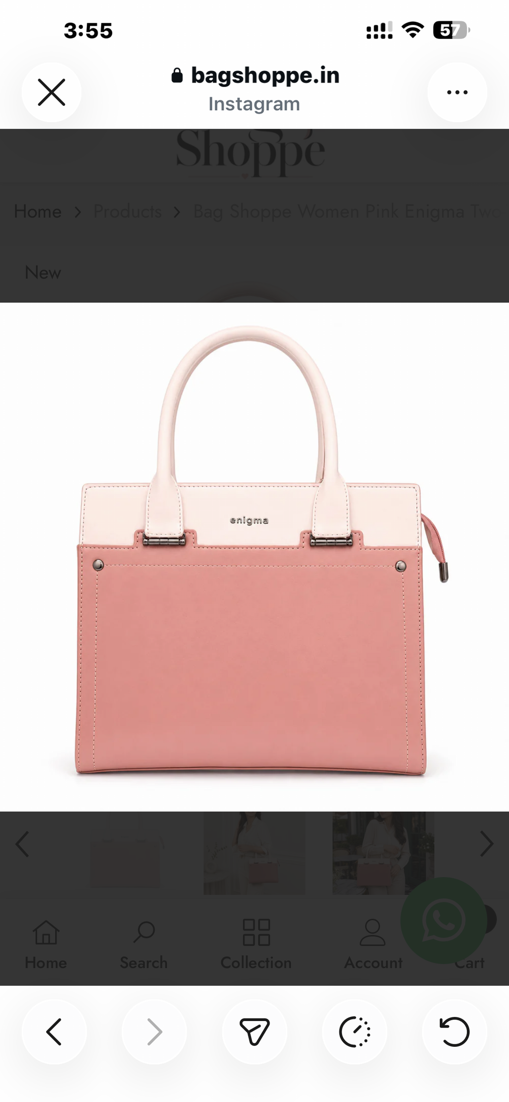 Pink Enigma Two-Tone Handbag