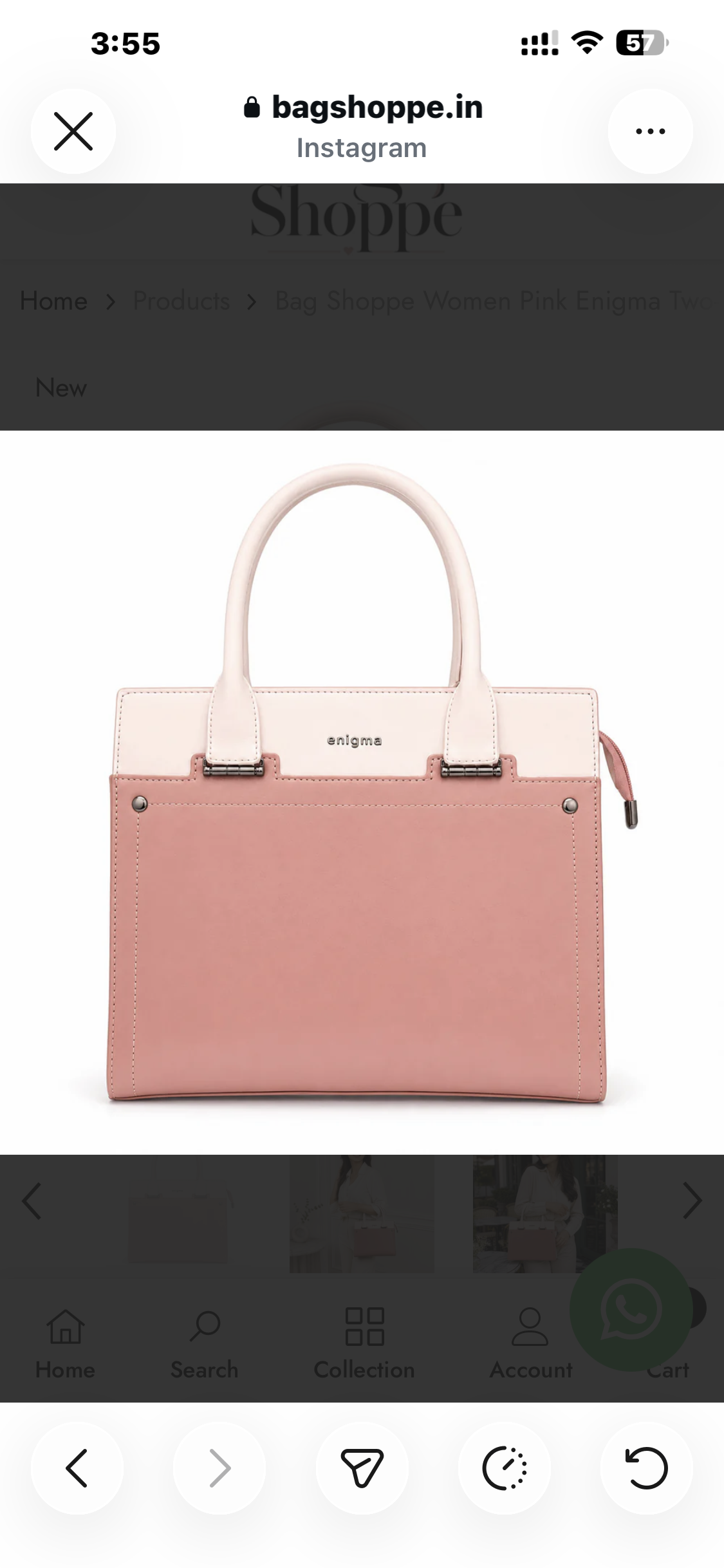 Pink Enigma Two-Tone Handbag