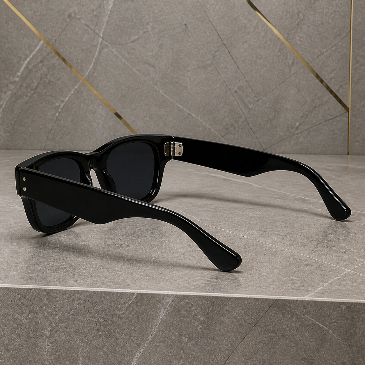Ray-Ban glossy black sunglasses alternate rear view