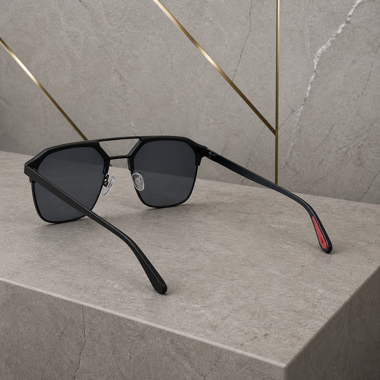 Ray-Ban black double-bridge sunglasses alternate rear view