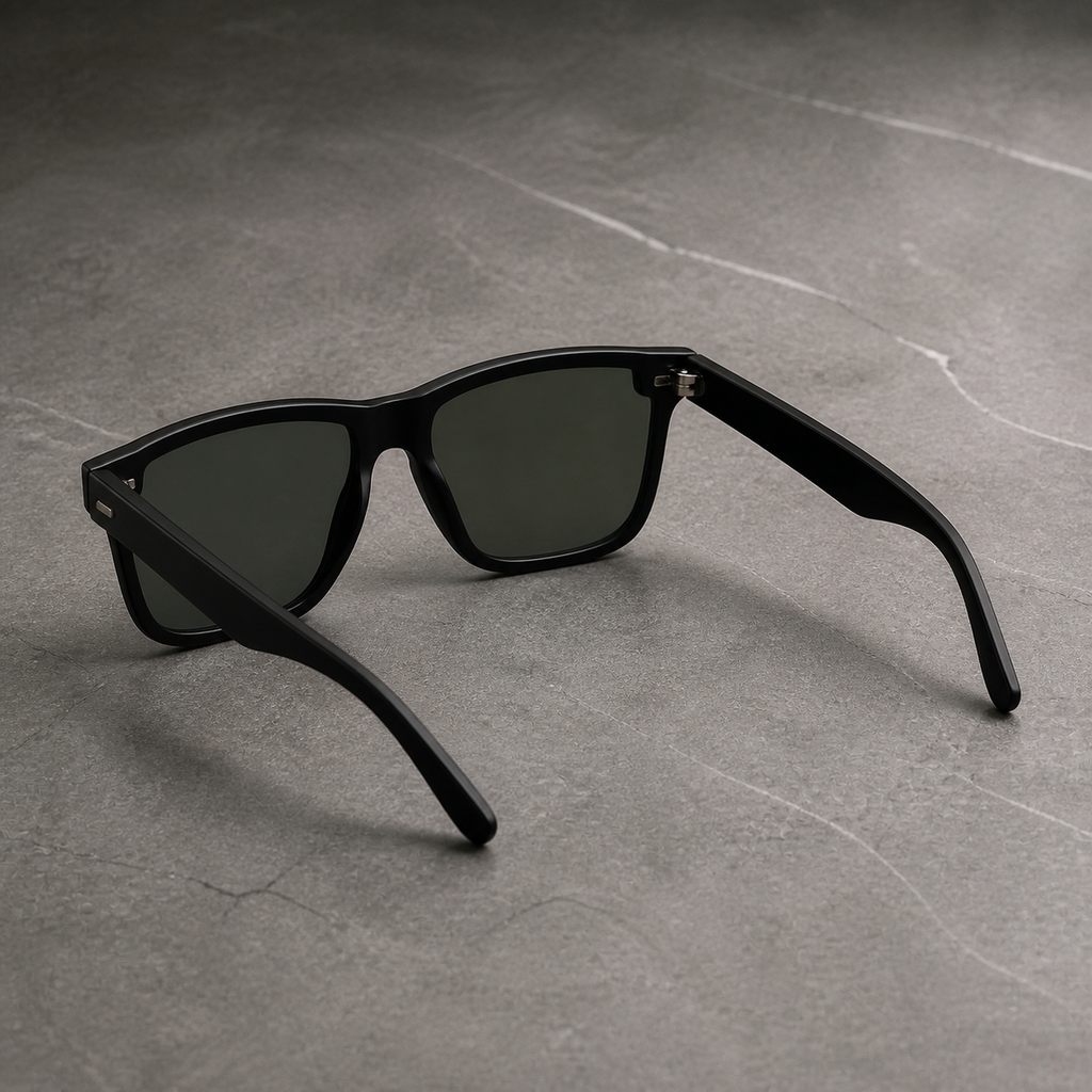 Ray-Ban black square sunglasses – open-temple alternate view