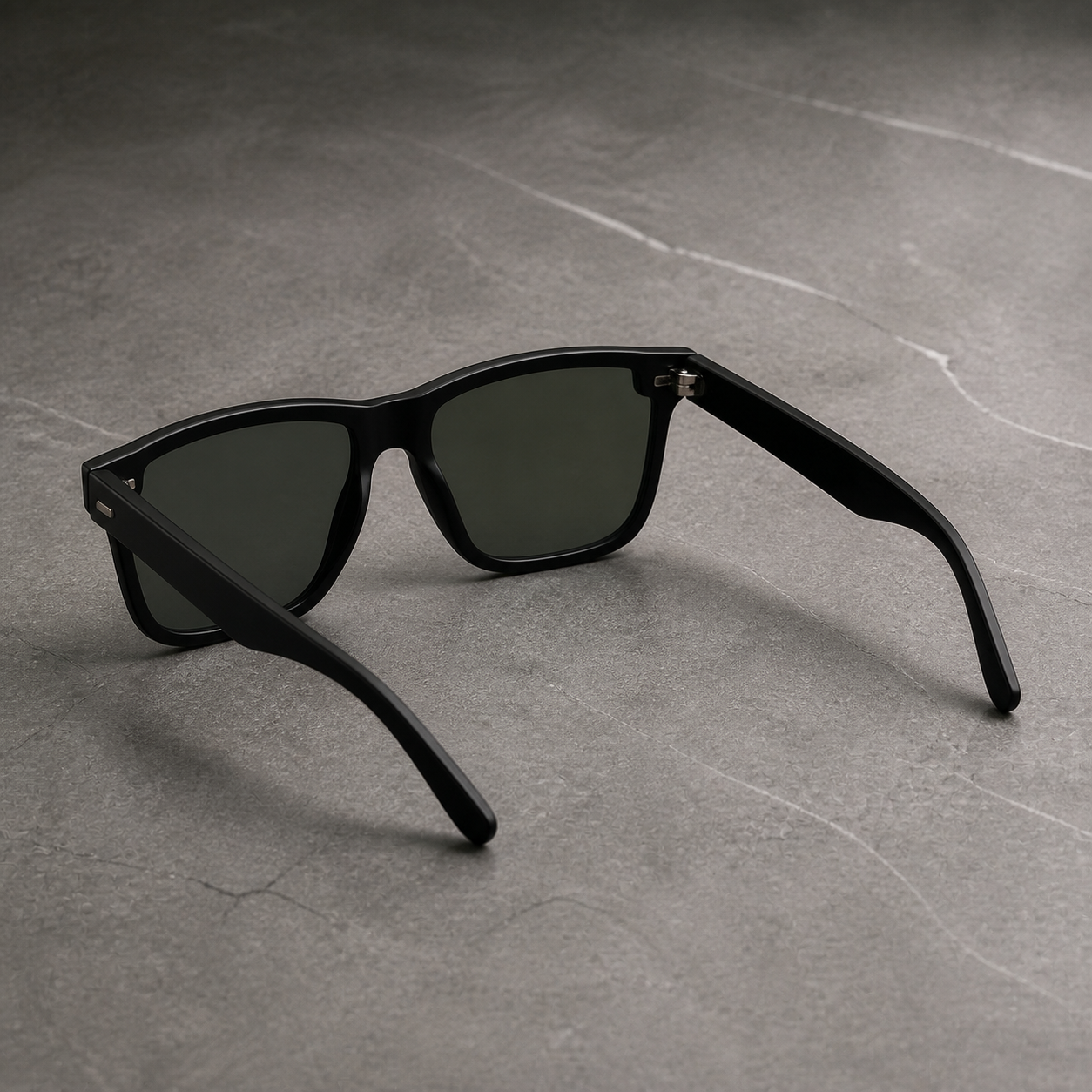 Ray-Ban black square sunglasses – open-temple alternate view
