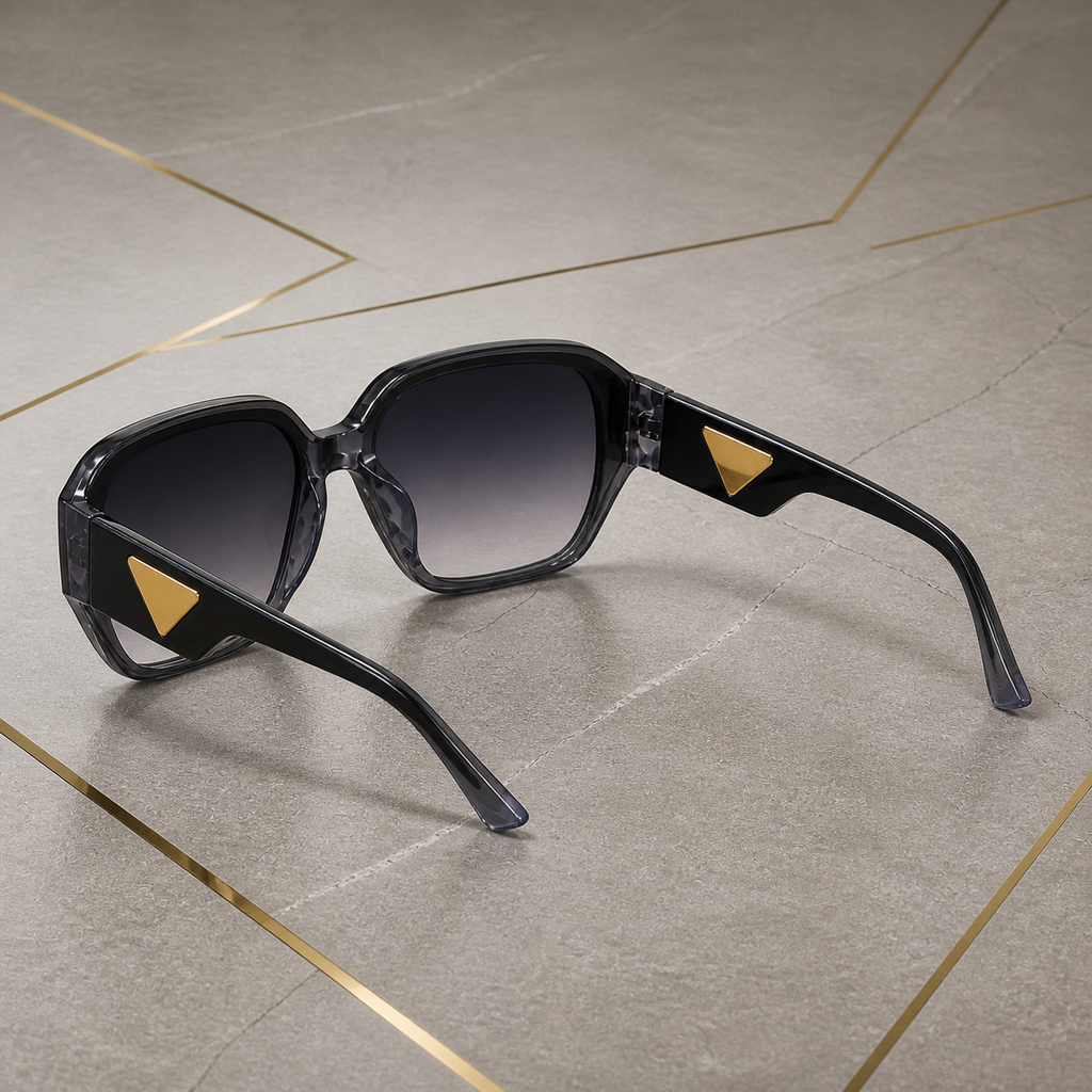 Prada smoke-black square sunglasses – open-temple alternate view