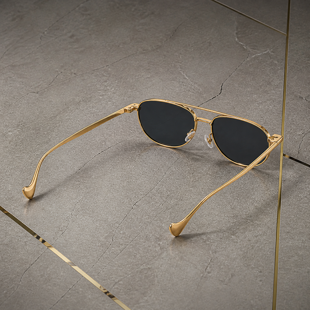 Prada gold-tone oval sunglasses – open-temple alternate view