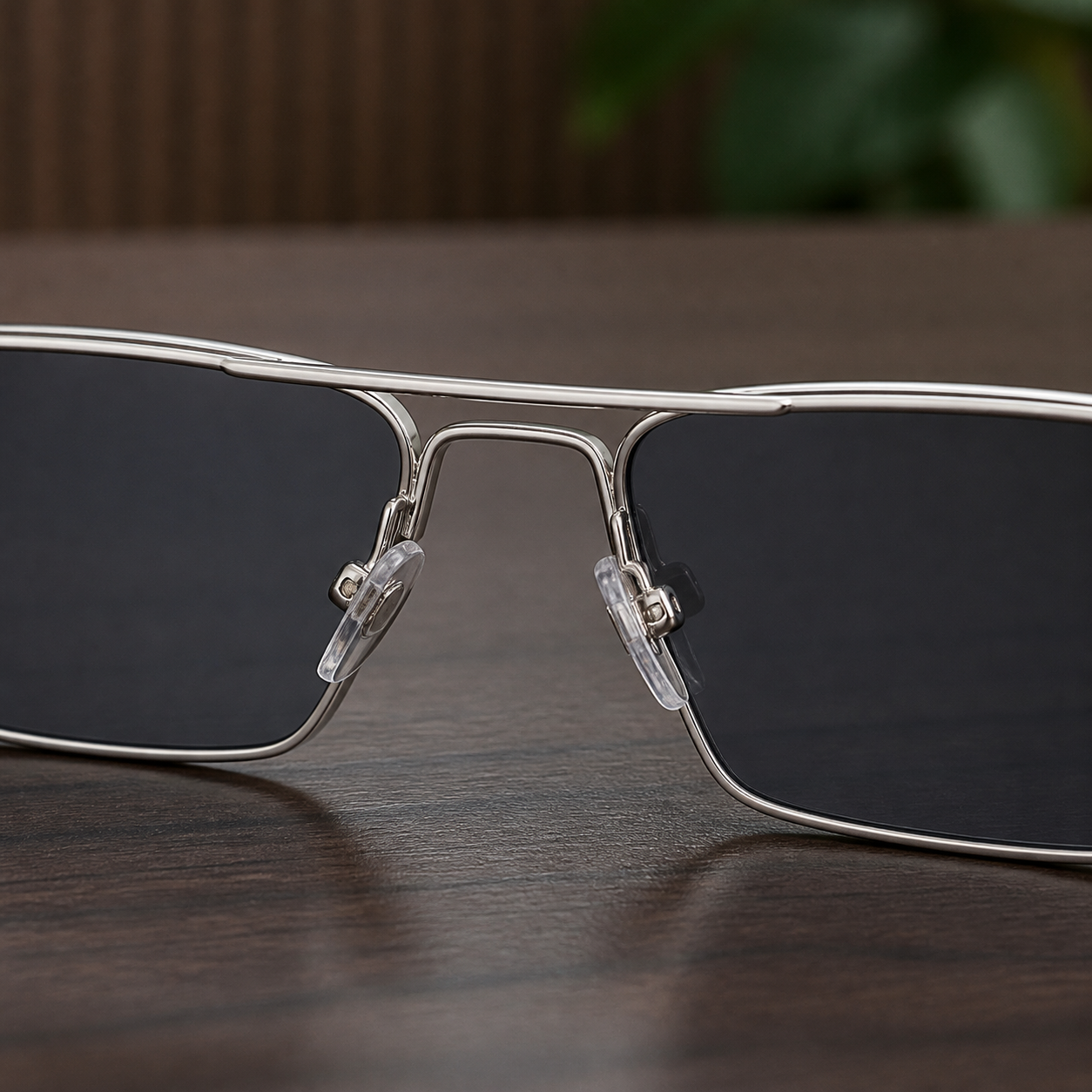 Ray-Ban sunglasses silver double-bridge and nose-pad detail