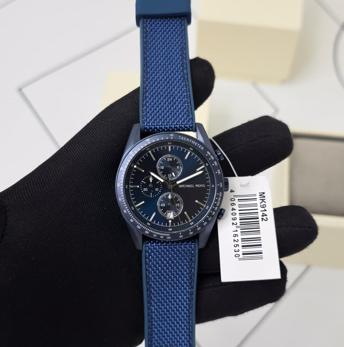 Original supplied Michael Kors MK9142 blue watch with model tag