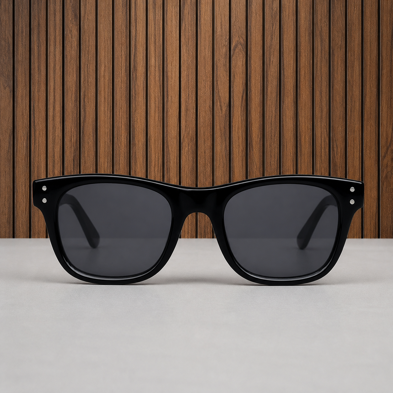 Ray-Ban glossy-black soft-square grey-lens sunglasses front view