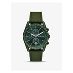Michael Kors Accelerator MK9144 green chronograph men’s watch on white background
