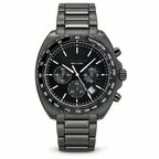Coach Charter 14602738 gunmetal black watch with black dial on white background