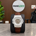Patek Philippe Nautilus-inspired automatic skeleton watch - Steel White - PrimePicks office