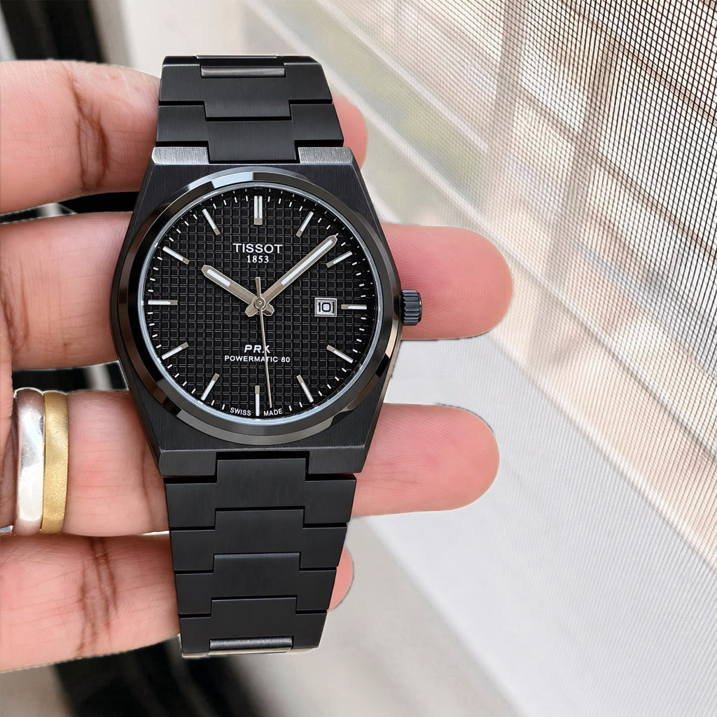 Tissot PRX Z-Black 40mm watch front view