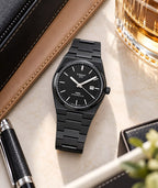 Tissot PRX Z-Black watch lifestyle product photo