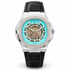 Patek Philippe Nautilus-inspired automatic skeleton watch - Steel Tiffany - white background