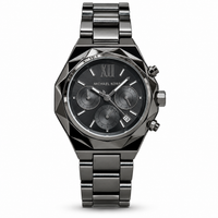 Michael Kors Raquel Series gunmetal-tone watch with black dial