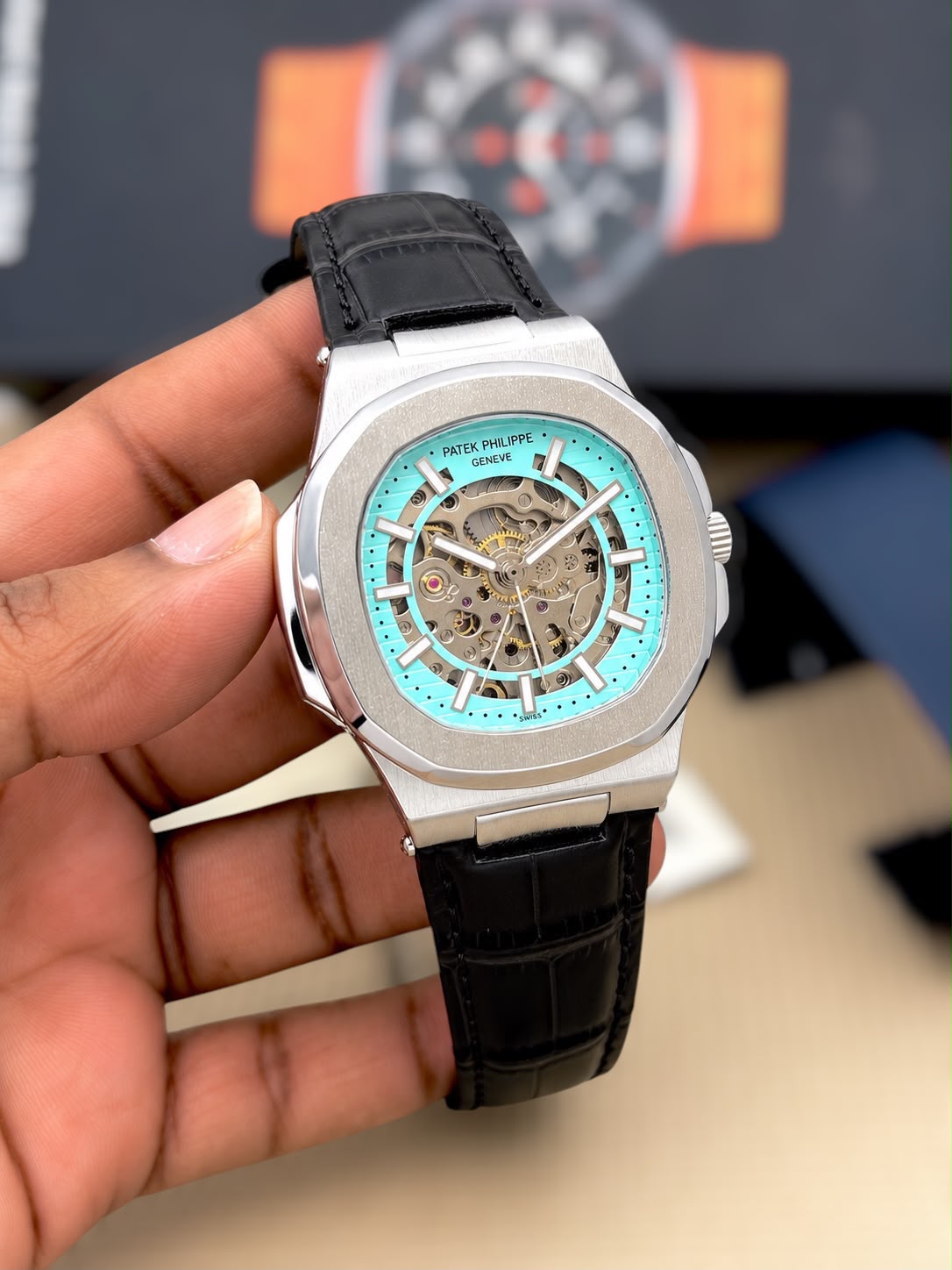 Patek Philippe Nautilus-inspired automatic skeleton watch - Steel Tiffany - supplier photo