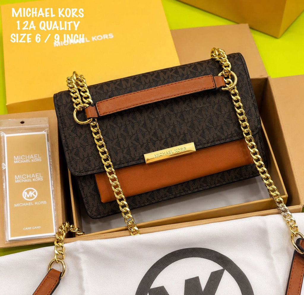 Michael Kors Monogram Jade Shoulder Bag