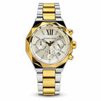 Michael Kors Raquel Series silver and gold-tone watch with silver dial