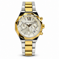 Michael Kors Raquel Series silver and gold-tone watch with silver dial