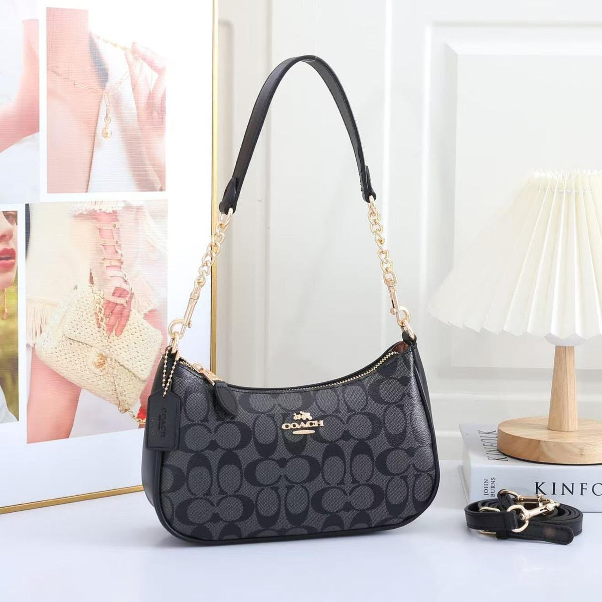 Coach Teri Charcoal/Black Signature supplied product view