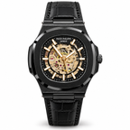 Patek Philippe Nautilus-inspired automatic skeleton watch - Full Black - white background