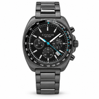 Coach Charter 14602738 gunmetal black watch with turquoise accents on white background