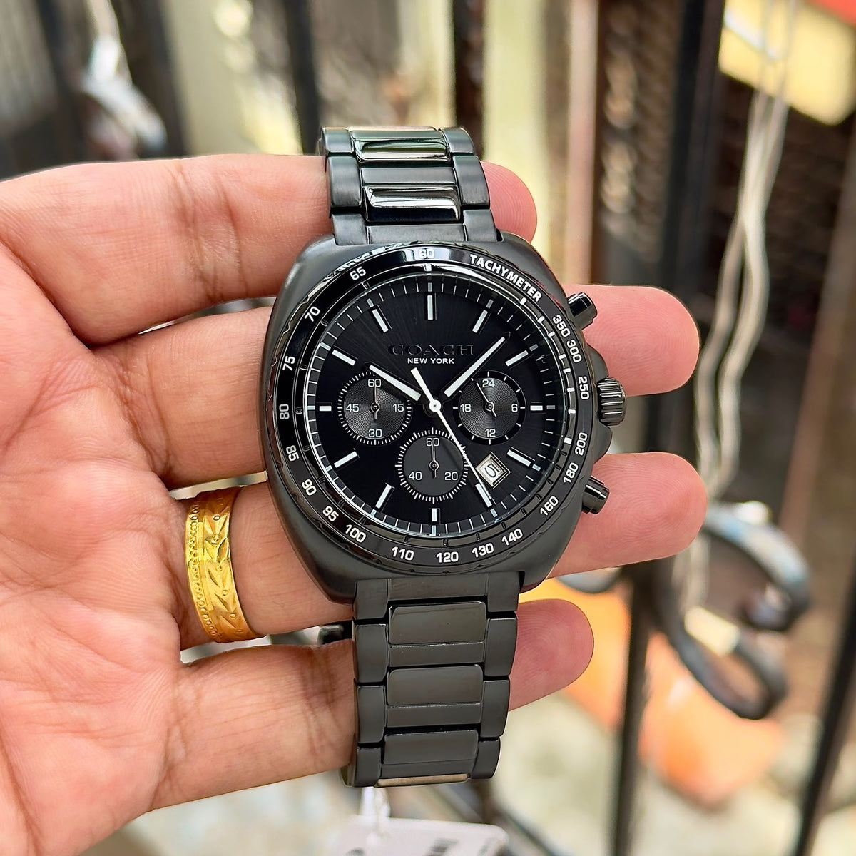 Coach Charter 14602738 gunmetal black dial watch product photo