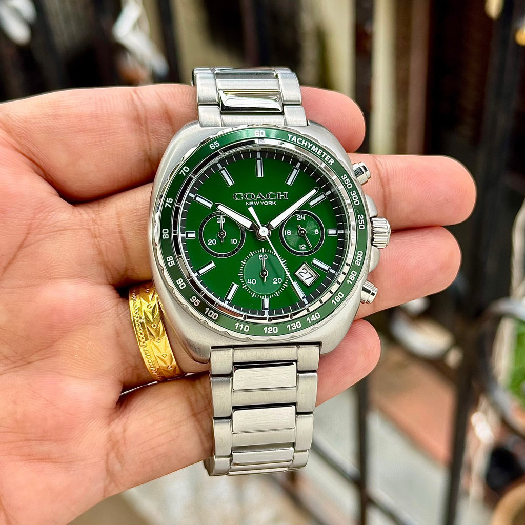 Coach Charter 14602738 silver green dial watch product photo