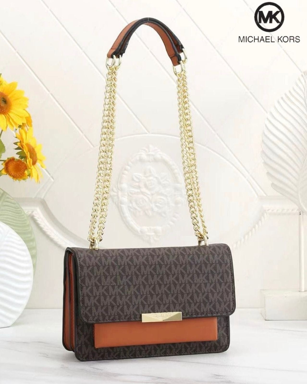 Michael Kors Monogram Jade Shoulder Bag