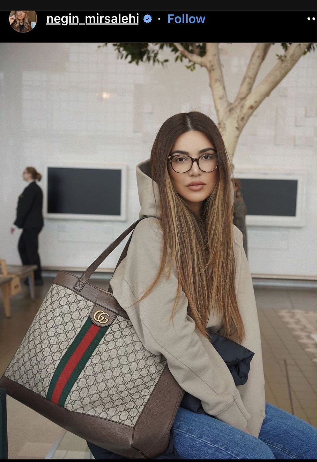 Gucci GG Supreme Ophidia Tote Bag With Pouch