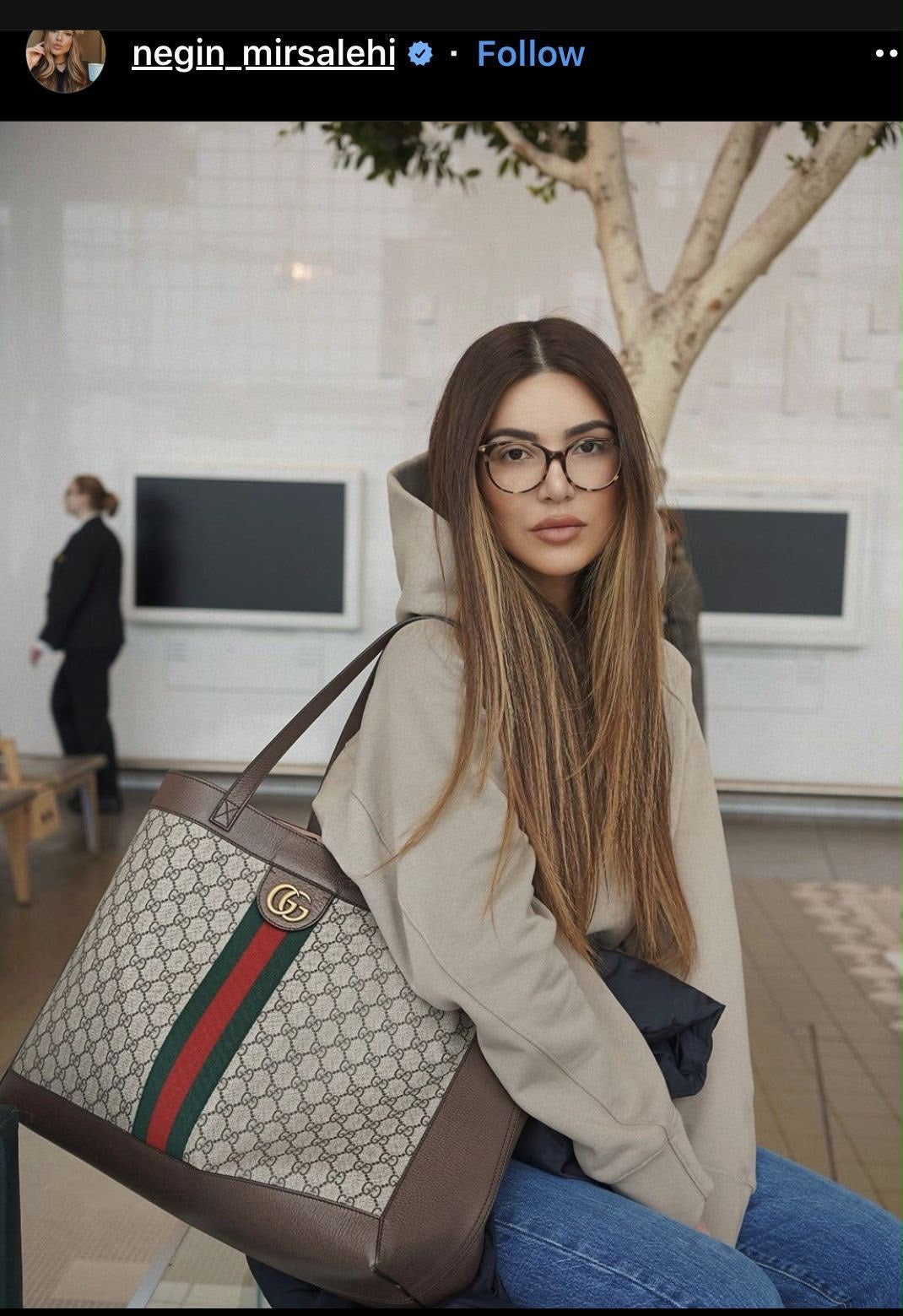 Gucci GG Supreme Ophidia Tote Bag With Pouch