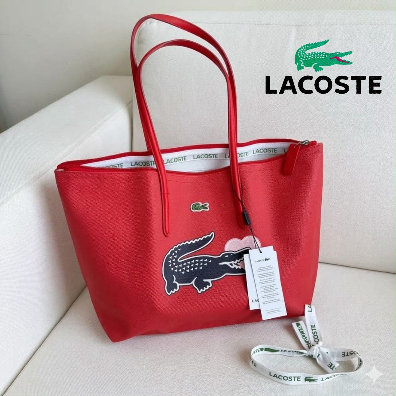 Lacoste Large Zip Tote Bag