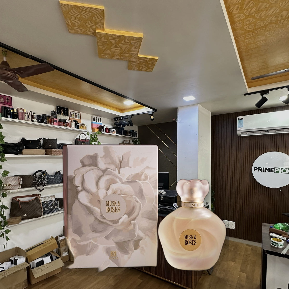 Ahmed Al Maghribi Musk & Roses Eau de Parfum at PrimePicks office