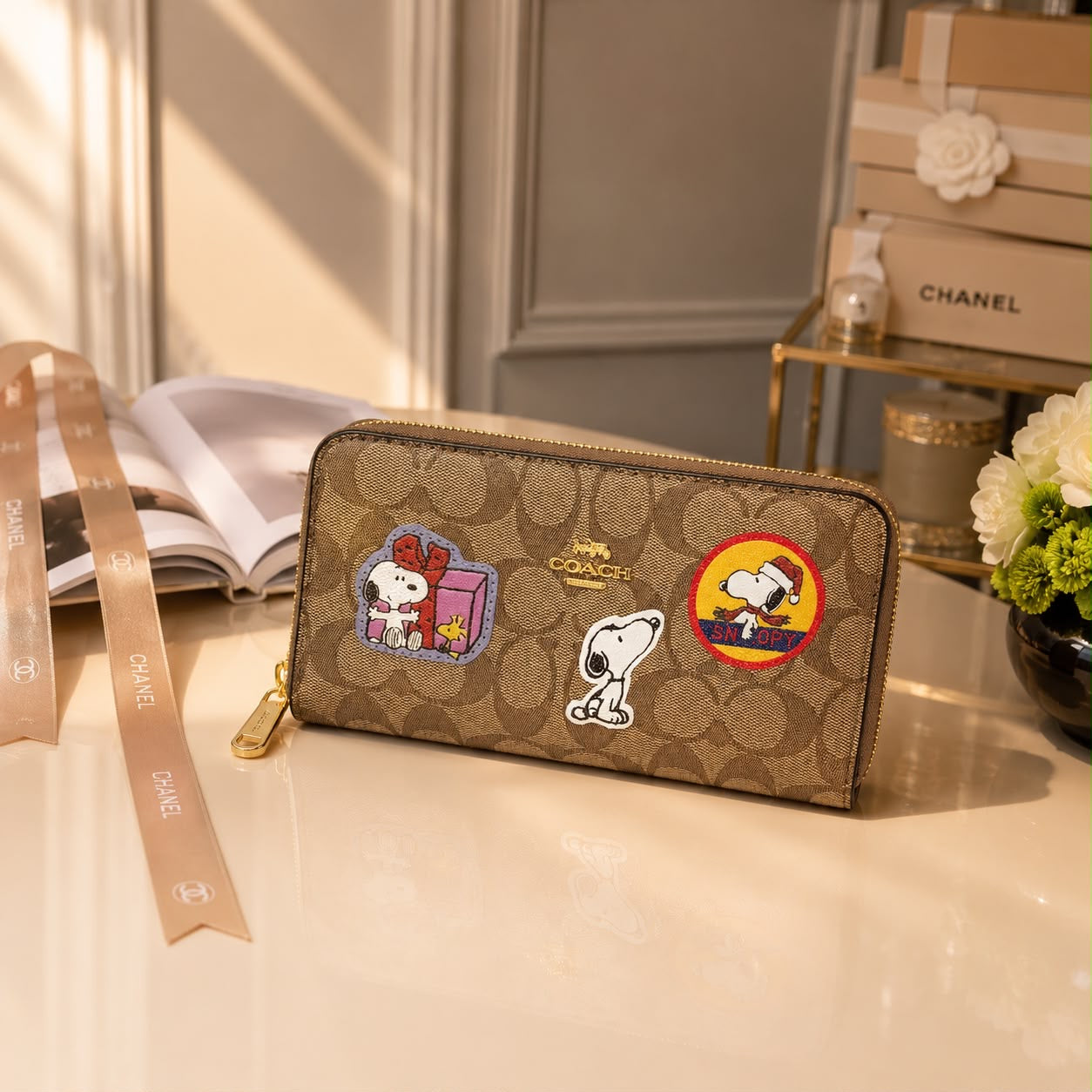 Coach X Peanuts Long Zipper Wallet