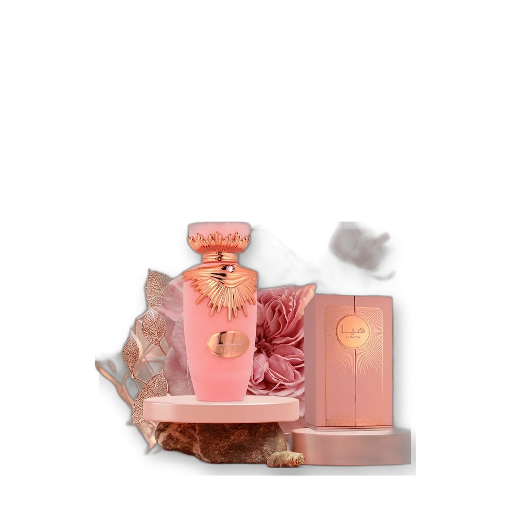 Lattafa Haya Eau de Parfum 100 ml on white background