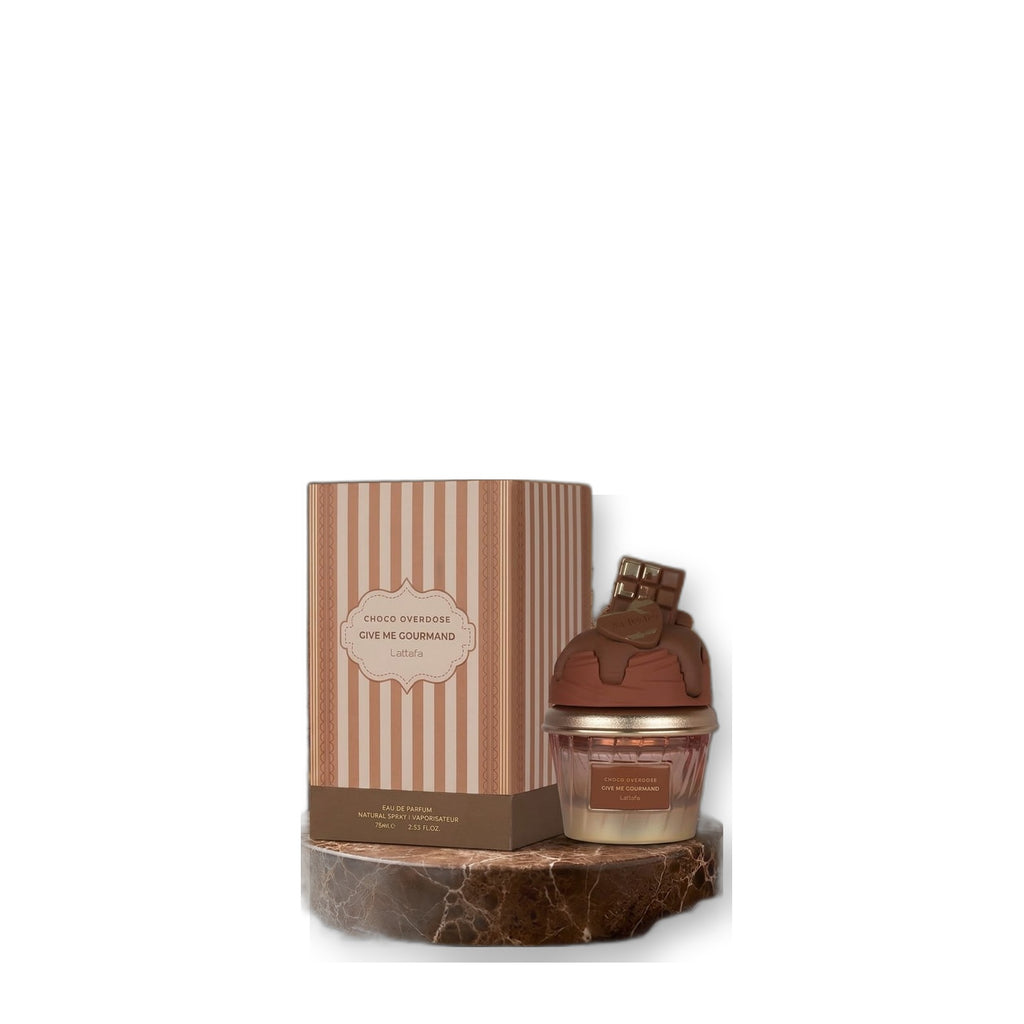Lattafa Give Me Gourmand Choco Overdose Eau de Parfum 75 ml on white background