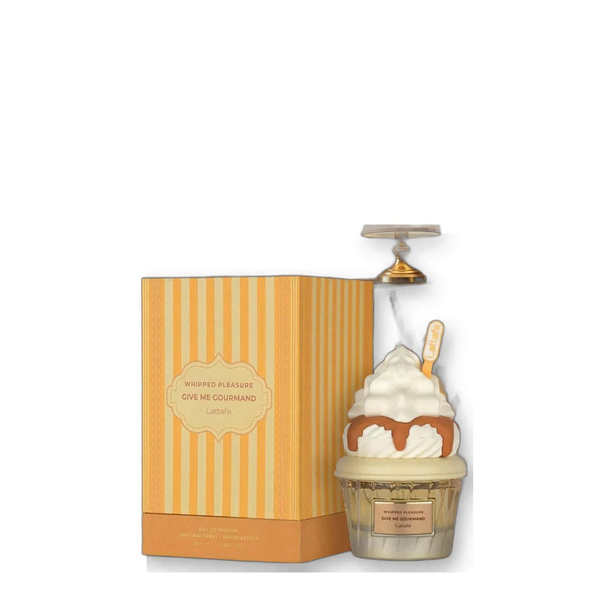 Lattafa Give Me Gourmand Whipped Pleasure Eau de Parfum 75 ml on white background