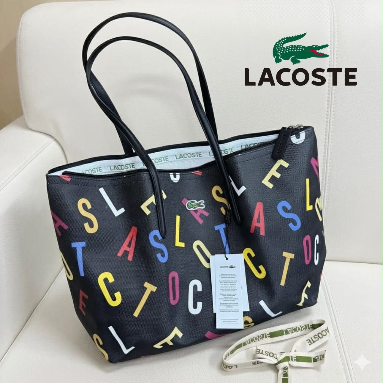 Lacoste Large Zip Tote Bag