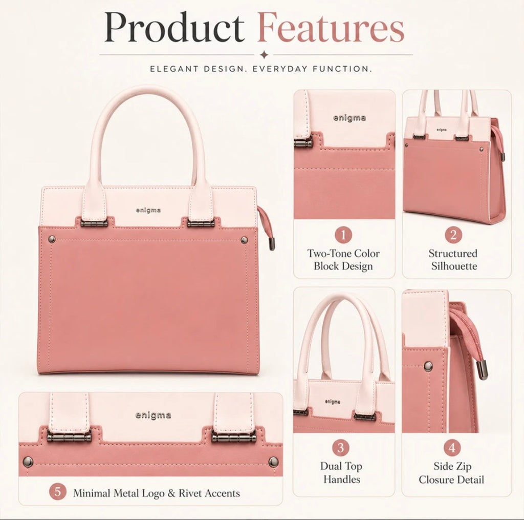 Pink Enigma Two-Tone Handbag