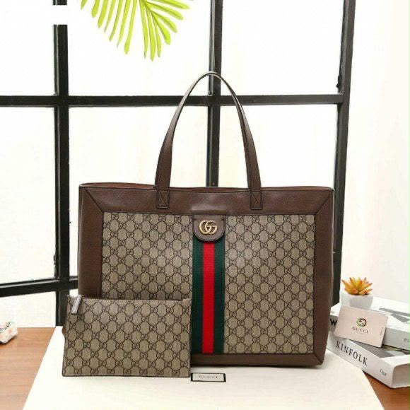 Gucci GG Supreme Ophidia Tote Bag With Pouch