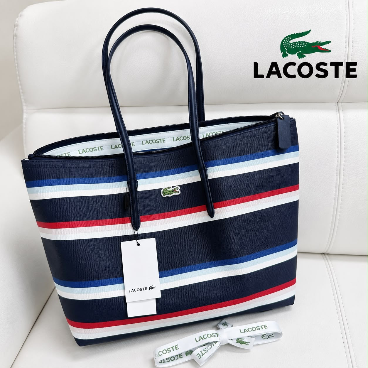 Lacoste Large Zip Tote Bag
