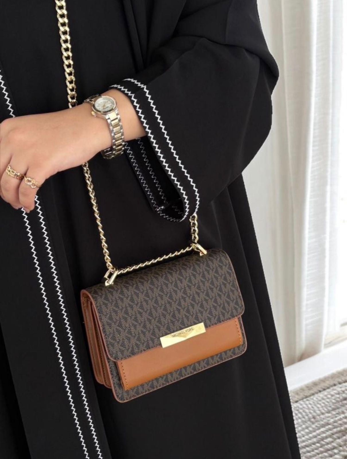 Michael Kors Monogram Jade Shoulder Bag