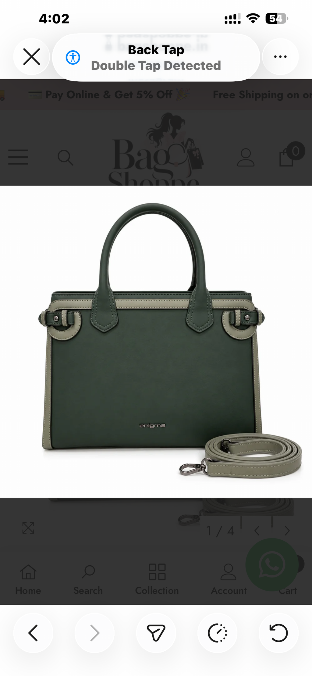 Green Enigma Two-Tone Satchel