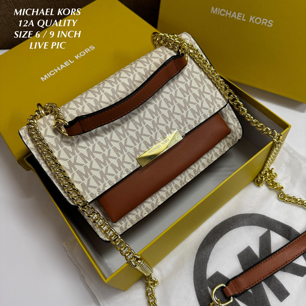 Michael Kors Monogram Jade Shoulder Bag