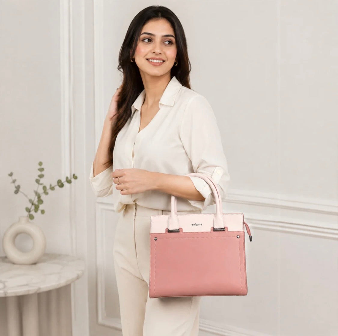 Pink Enigma Two-Tone Handbag